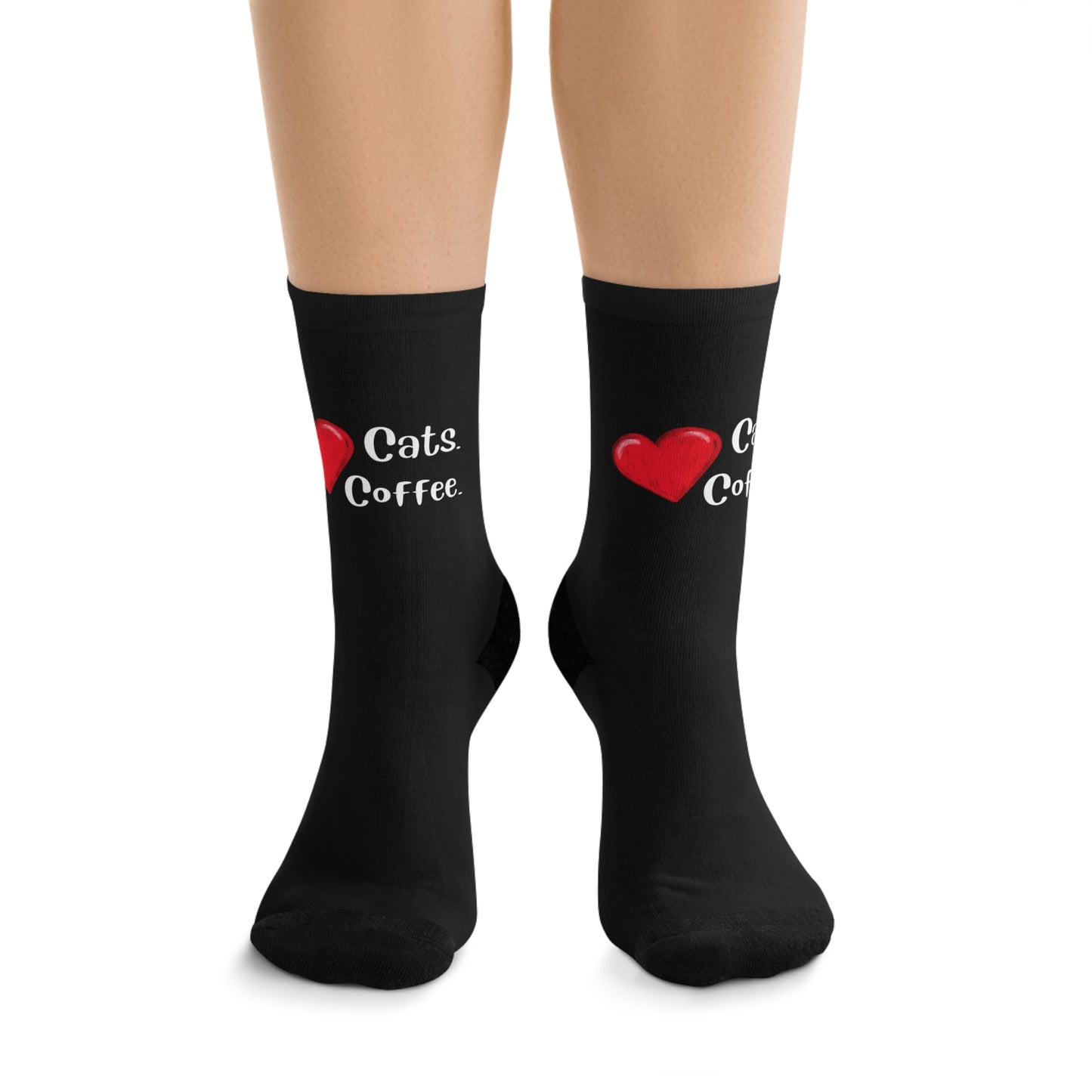 Love Cats Love Coffee Recycled Poly Socks