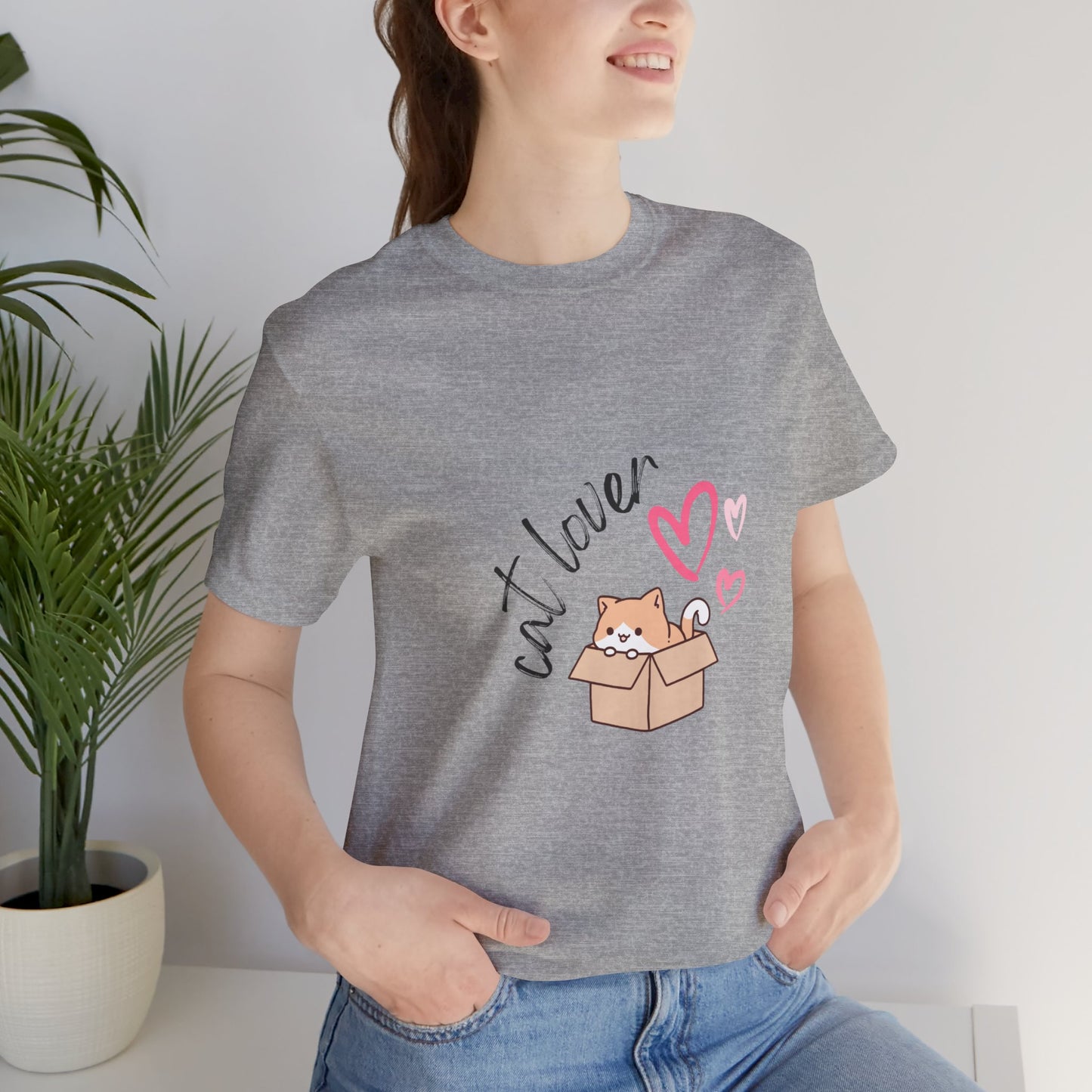 Unisex Crew Neck T-Shirt with Cat Lover Print - Soft Cotton & Quality Bella-Canvas Design