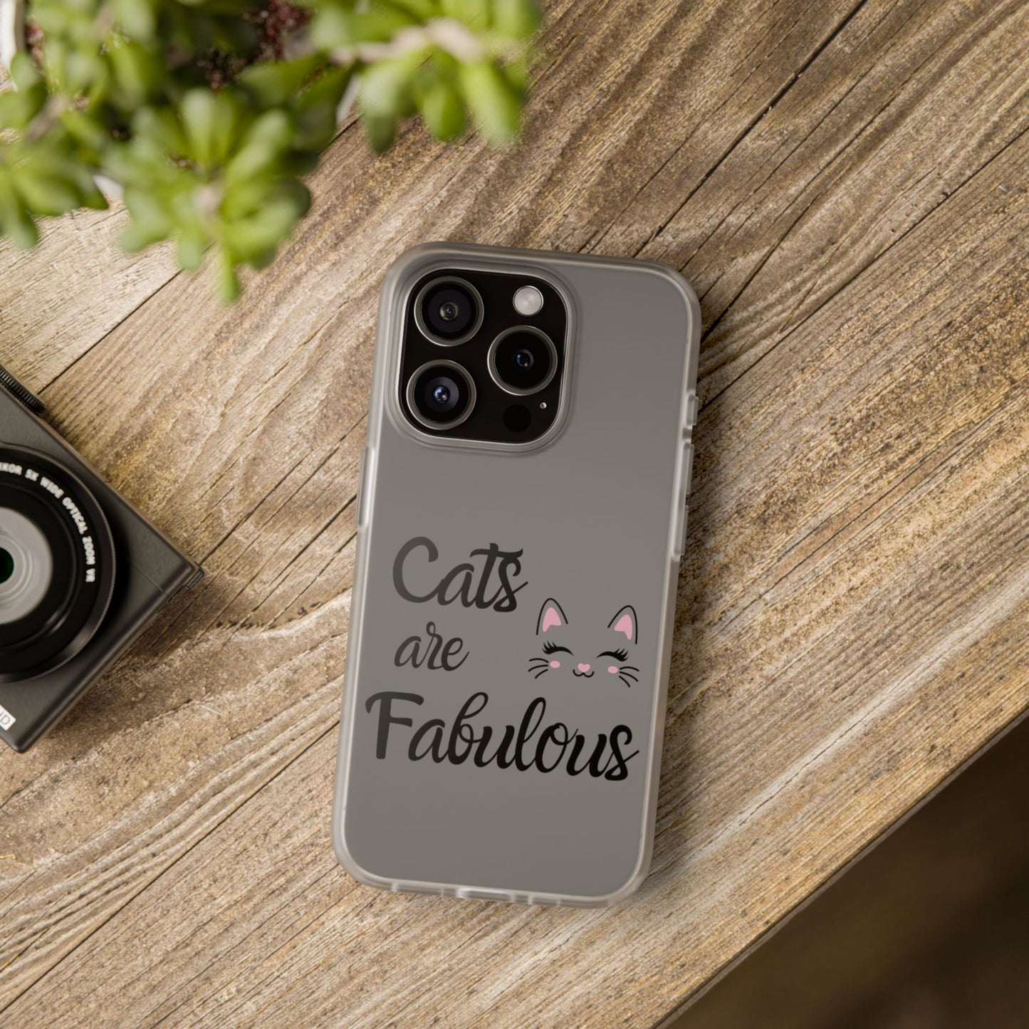 Flexi Phone Case with Cats are Fabulous print