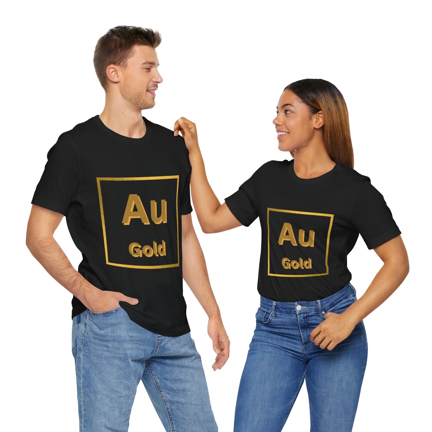 Unisex Crew Neck T-Shirt with Au Gold Print - Soft Cotton & Quality Bella-Canvas Design