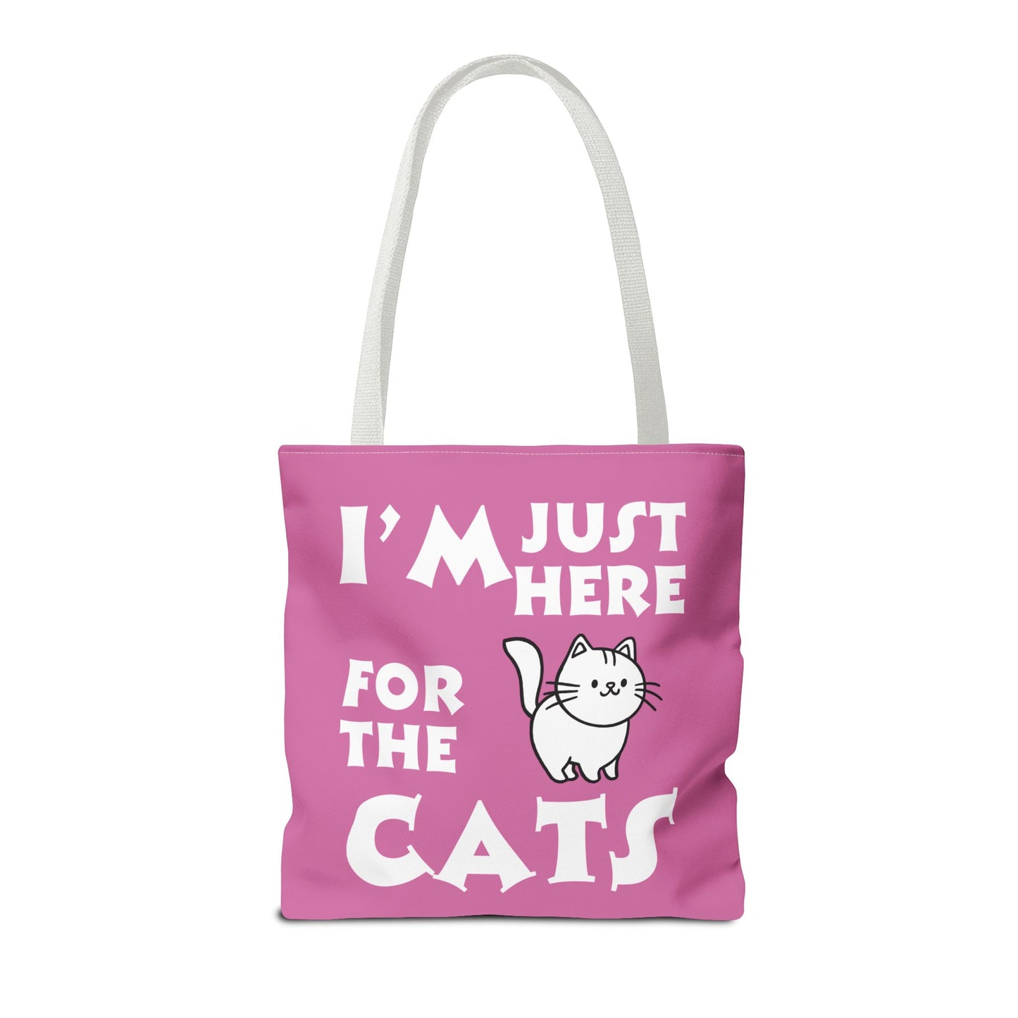 Custom-Printed Tote Bag - I'm Just Here for the Cats - 3 sizes