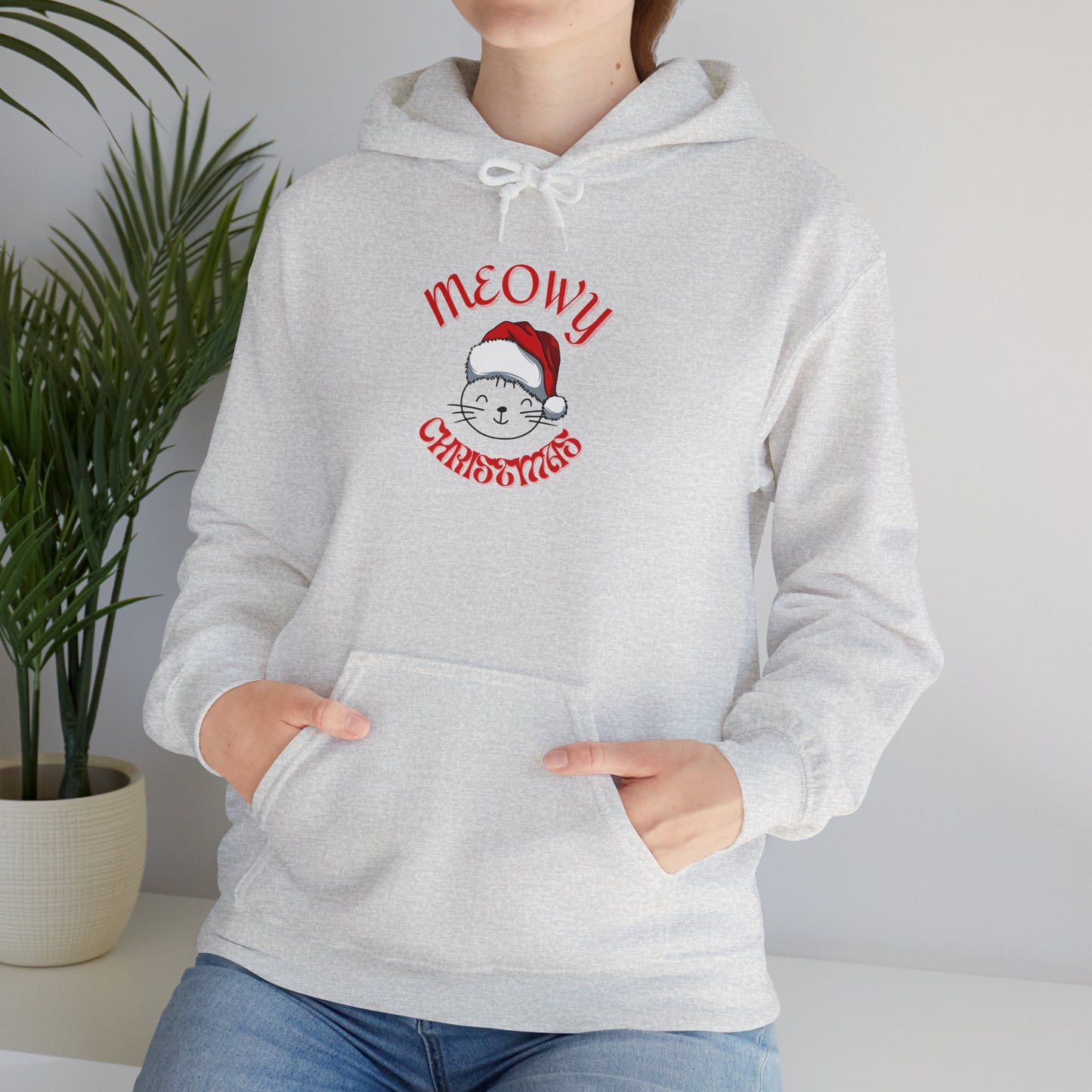 Unisex Heavy Blend™ Hooded Sweatshirt - Meowy Christmas