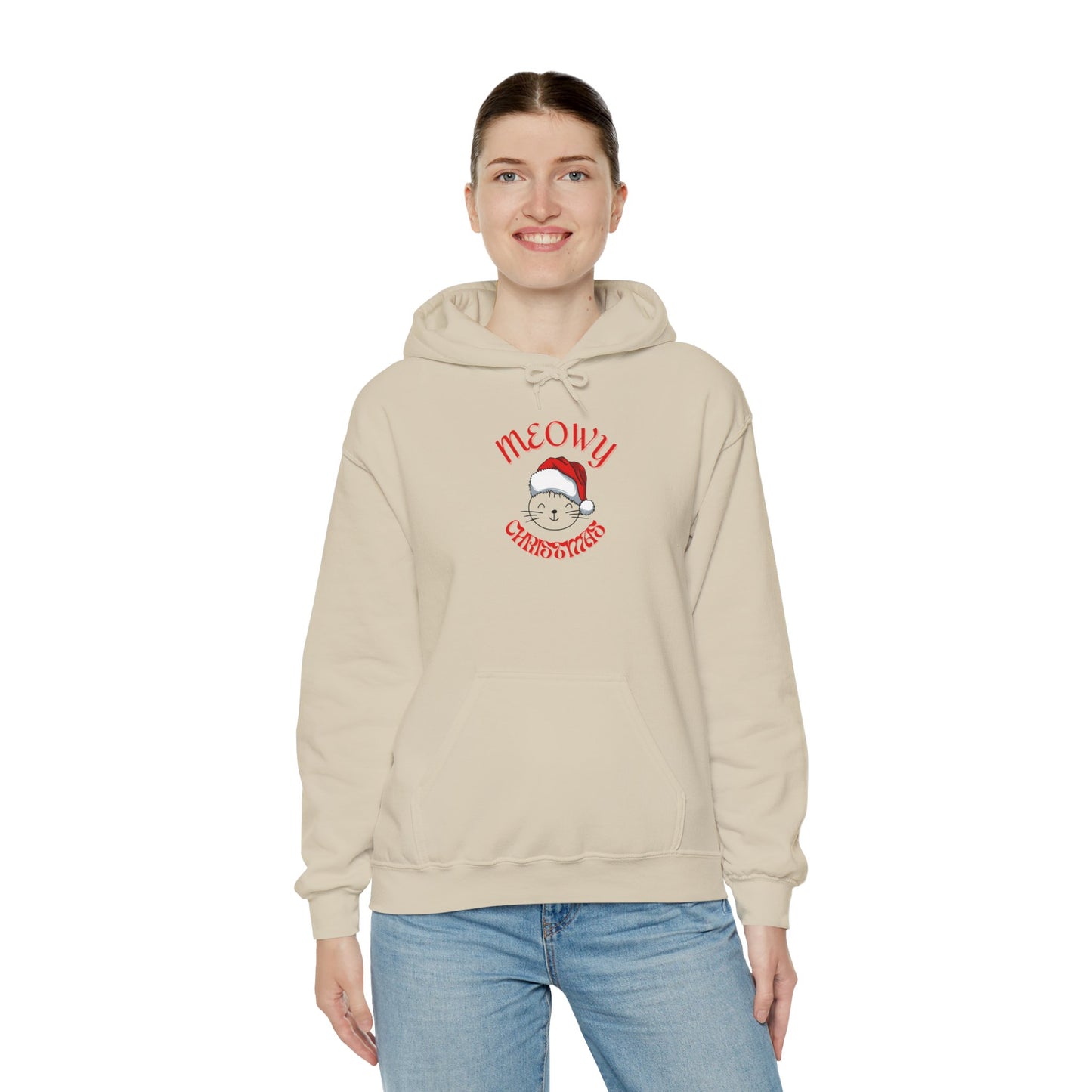 Unisex Heavy Blend™ Hooded Sweatshirt - Meowy Christmas