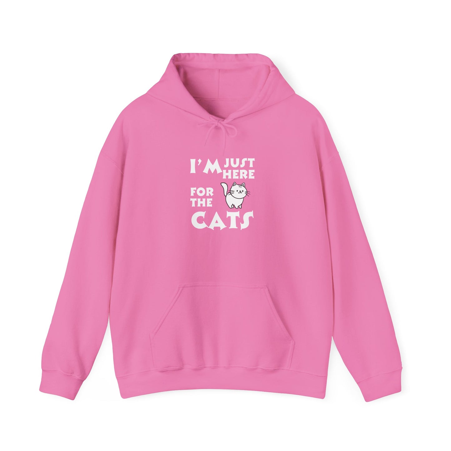 Unisex Heavy Blend™ Hooded Sweatshirt - I'm Just Here for the Cats