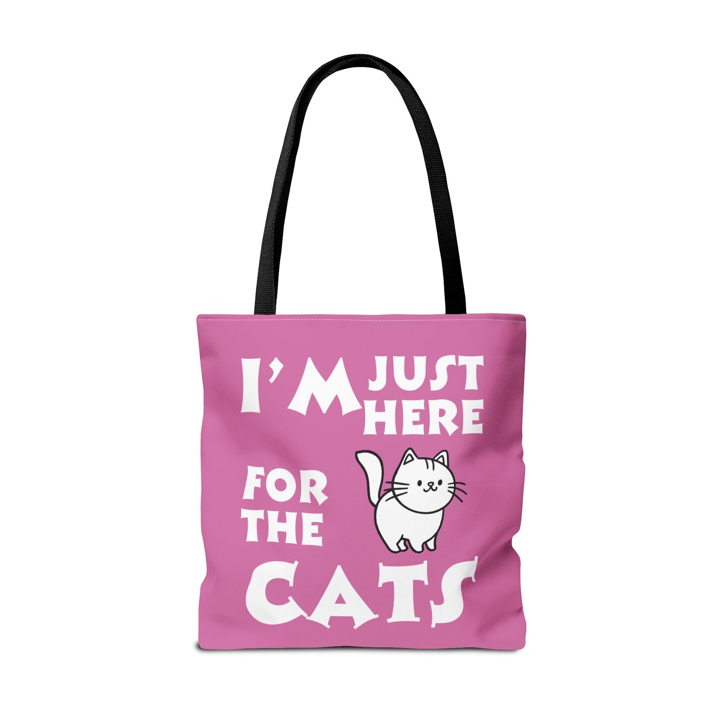 Custom-Printed Tote Bag - I'm Just Here for the Cats - 3 sizes