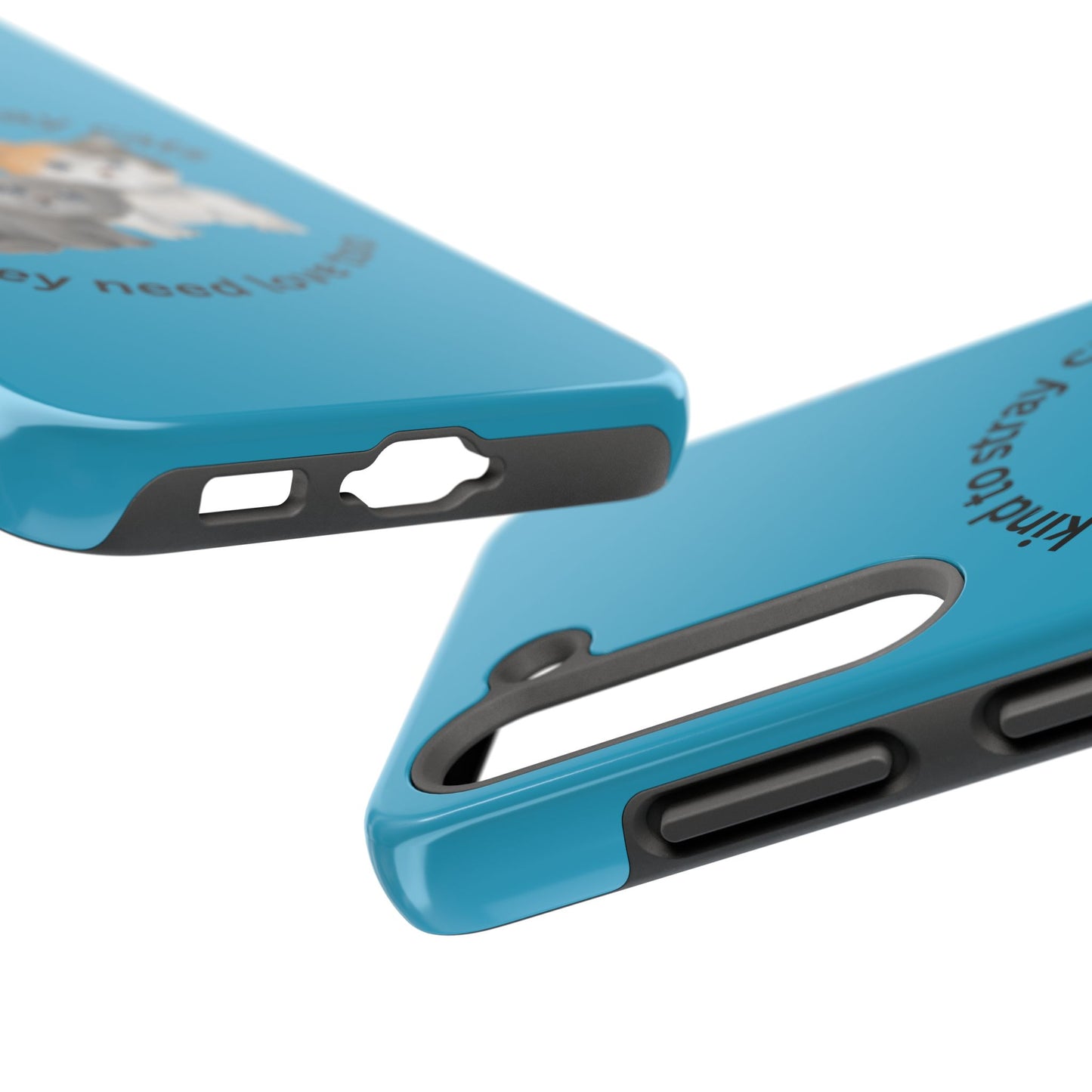 Blue Be Kind to Stray Cats Printed Phone Case - Impact-Resistant TPU & Polycarbonate