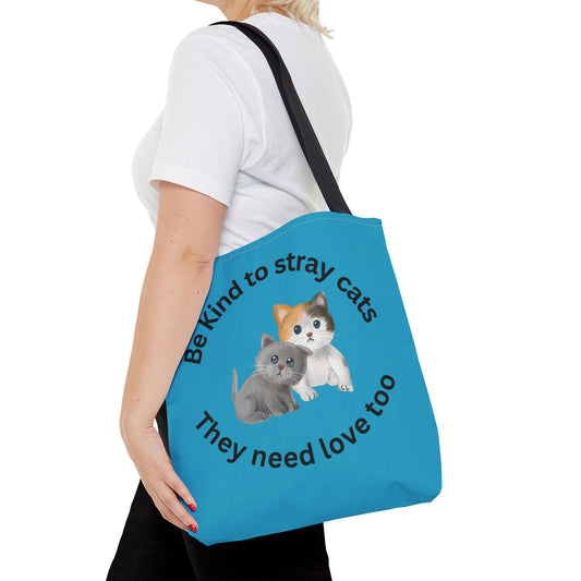 Custom Printed Tote Bag - Be Kind to Stray Cats - 3 sizes