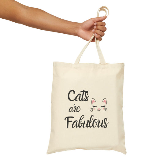 Cats are Fabulous Cotton Canvas Tote Bag – Durable & Stylish