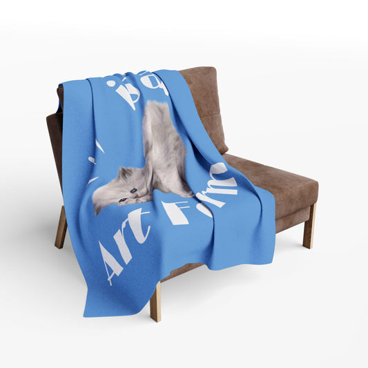 Blue Arctic Fleece Blanket - Napping is an Art Form print