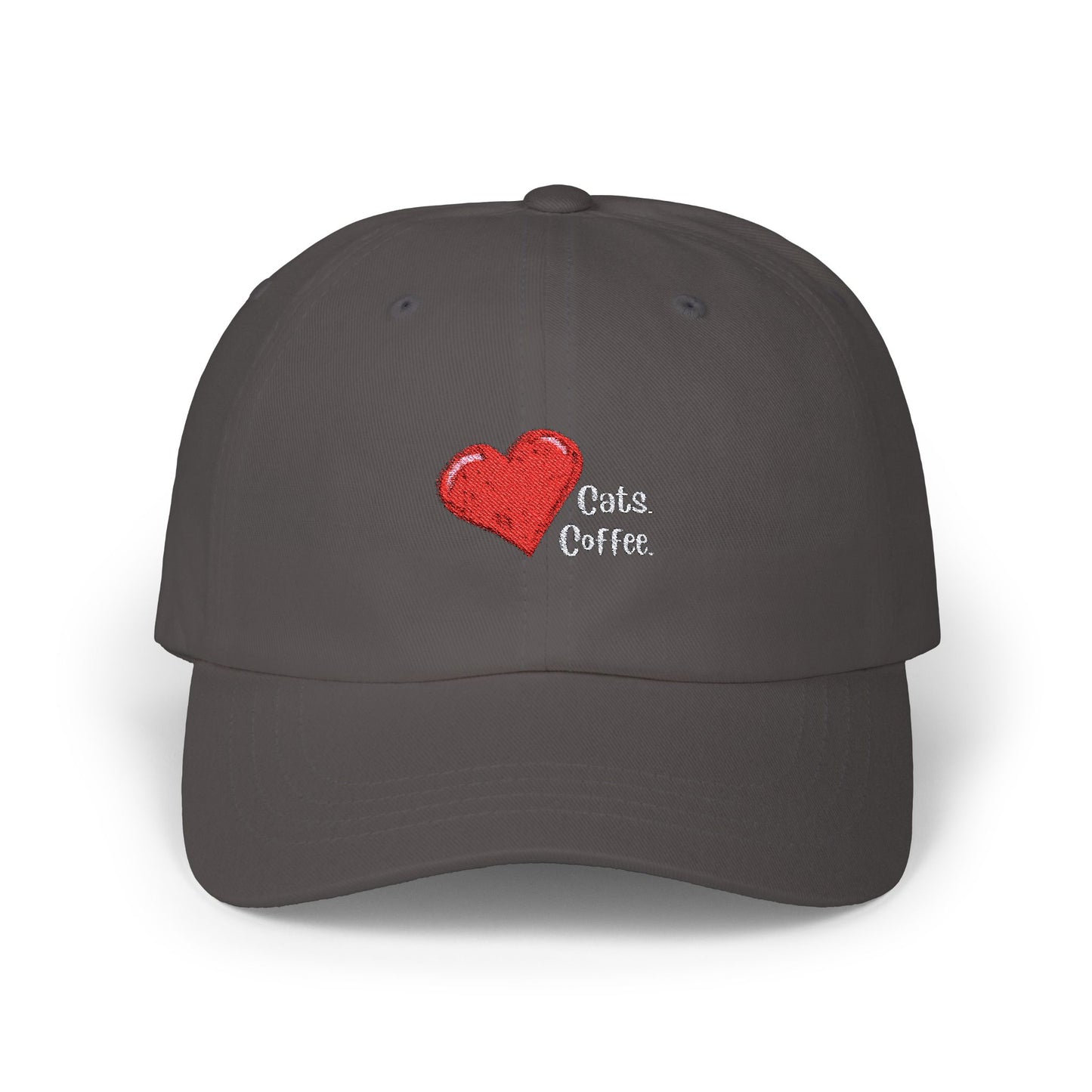 Embroidered Classic Dad Cap – Heart Cats Heart Coffee