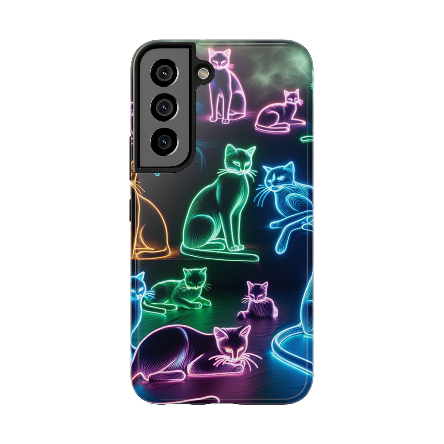 Neon Cats printed Phone Case