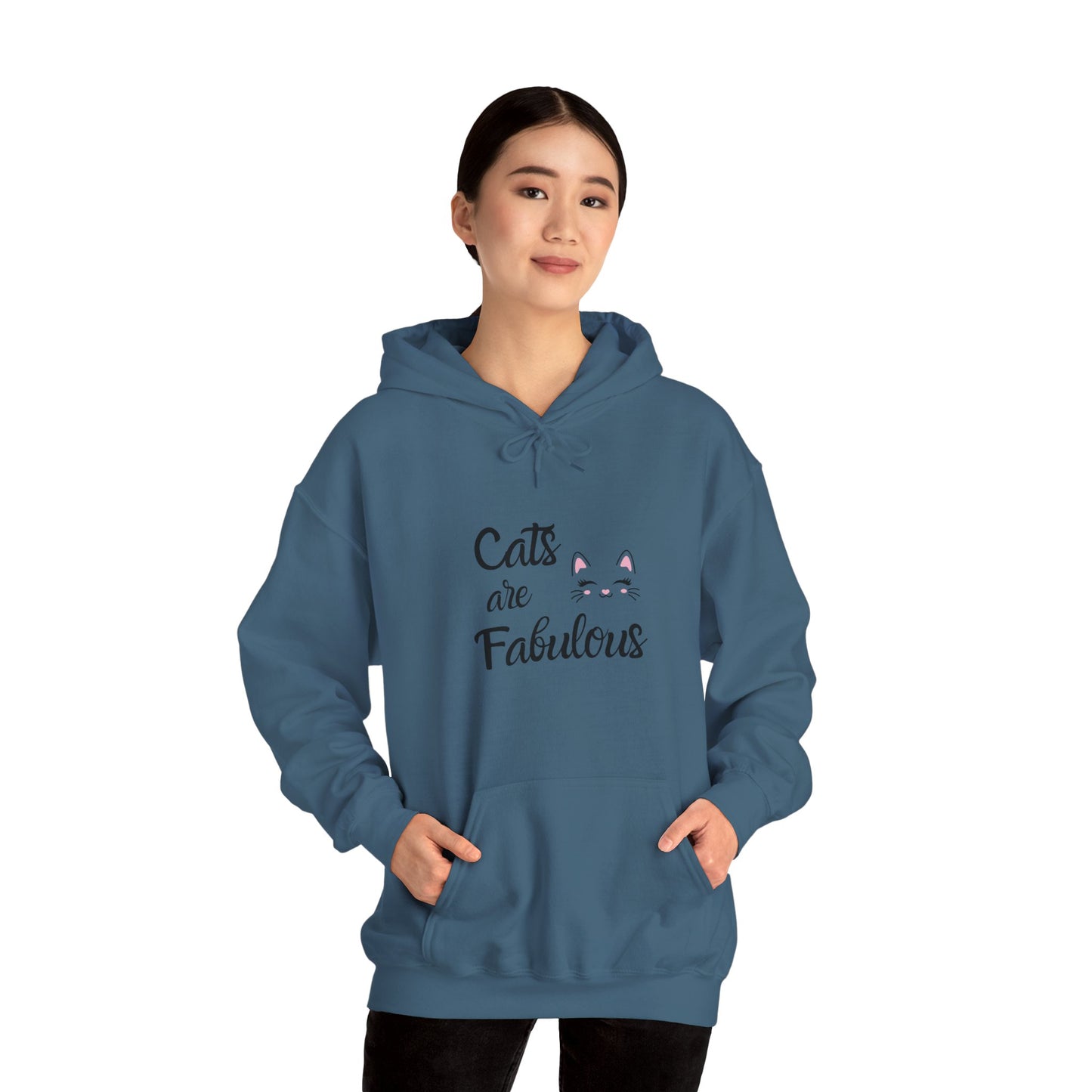 Unisex Heavy Blend™ Hooded Sweatshirt - Cats are Fabulous print