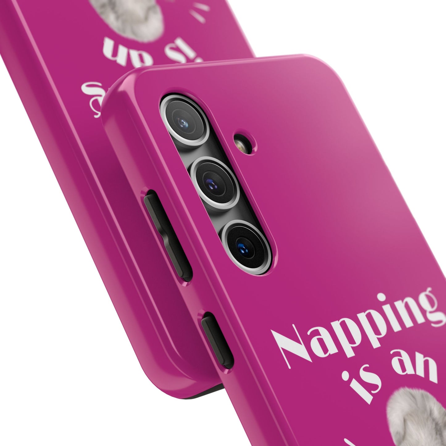 Napping Is An Art Form Printed Phone Case in Pink - Impact-Resistant with Wireless Charging Support