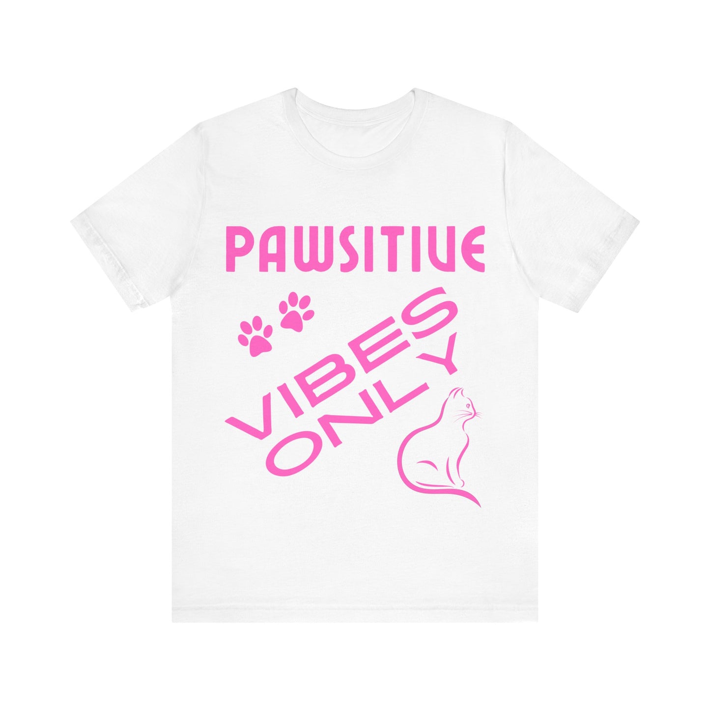 Unisex Crew Neck T-Shirt with Pawsitive Vibes Only Print - Soft Cotton & Quality Bella-Canvas Design