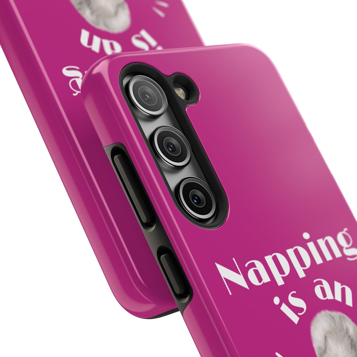 Napping Is An Art Form Printed Phone Case in Pink - Impact-Resistant with Wireless Charging Support