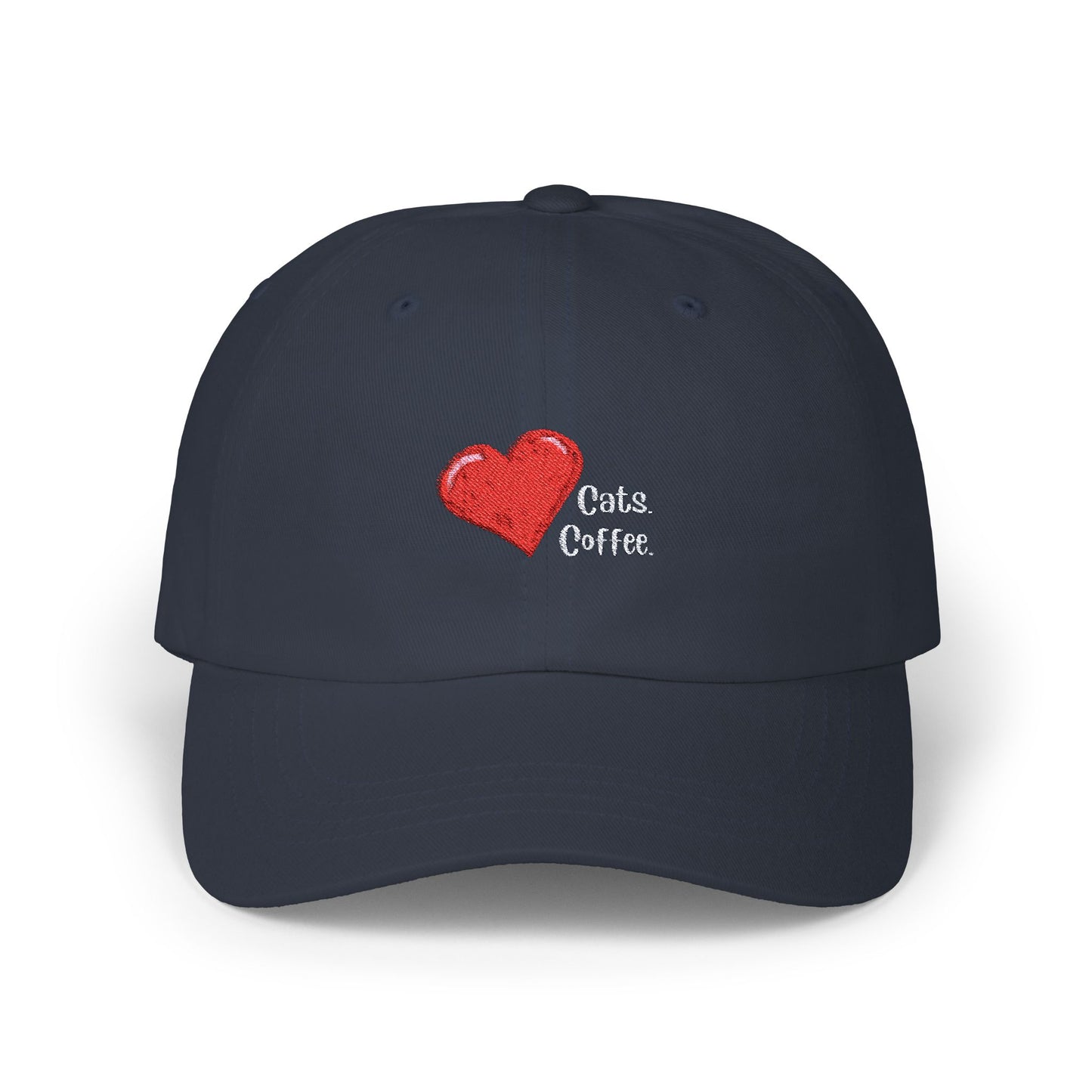 Embroidered Classic Dad Cap – Heart Cats Heart Coffee