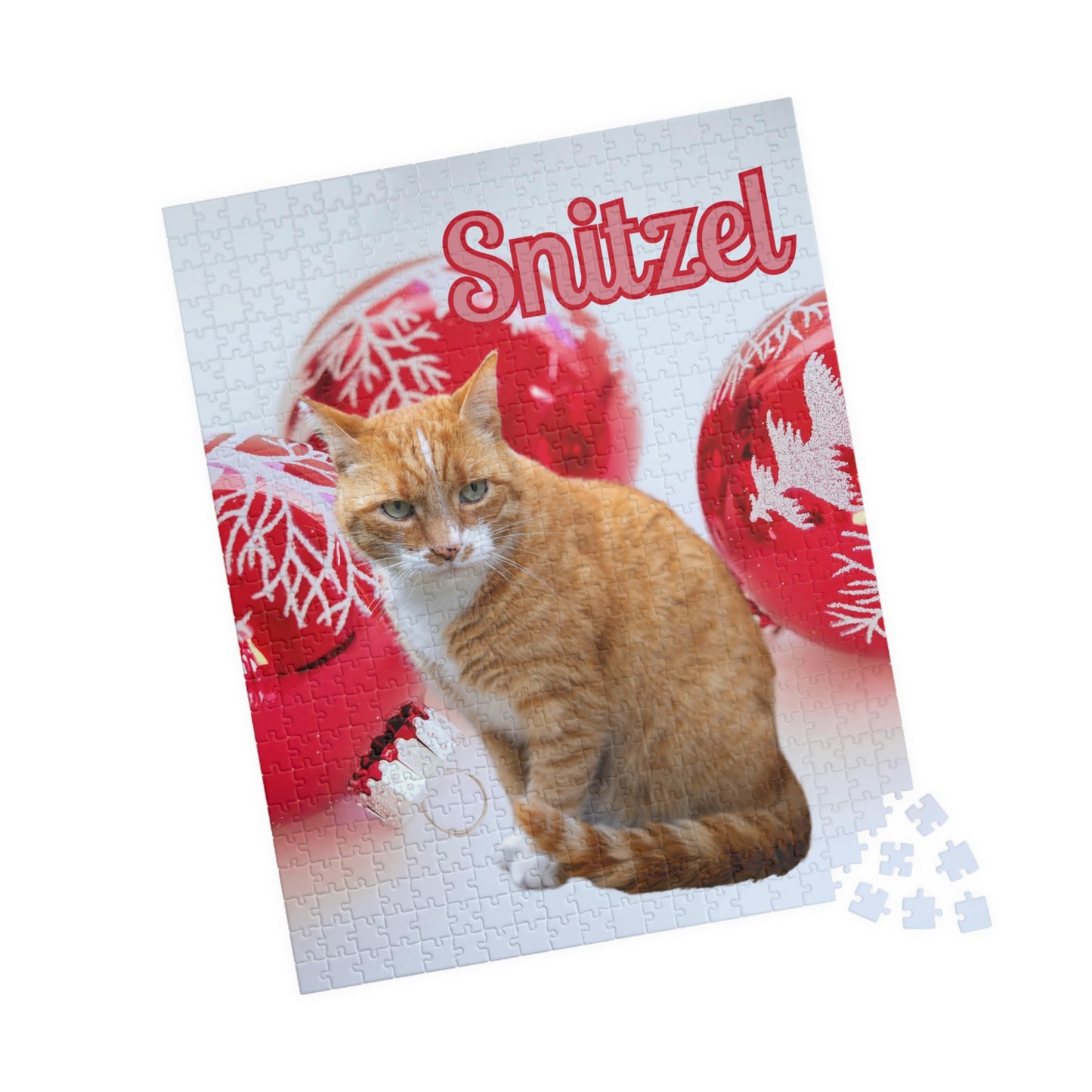 Personalised Christmas Puzzle – Custom Ginger Cat Puzzle (252, 520, 1014 Pieces)