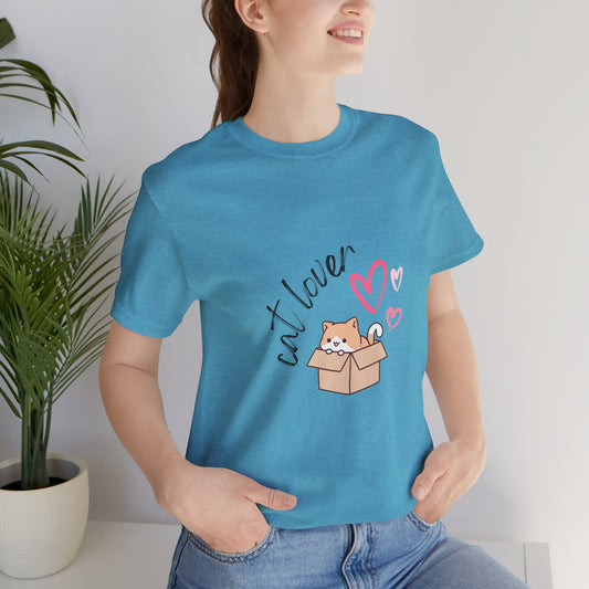 Unisex Crew Neck T-Shirt with Cat Lover Print - Soft Cotton & Quality Bella-Canvas Design