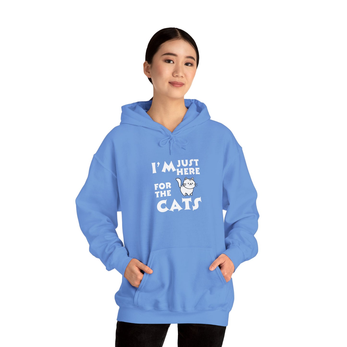 Unisex Heavy Blend™ Hooded Sweatshirt - I'm Just Here for the Cats