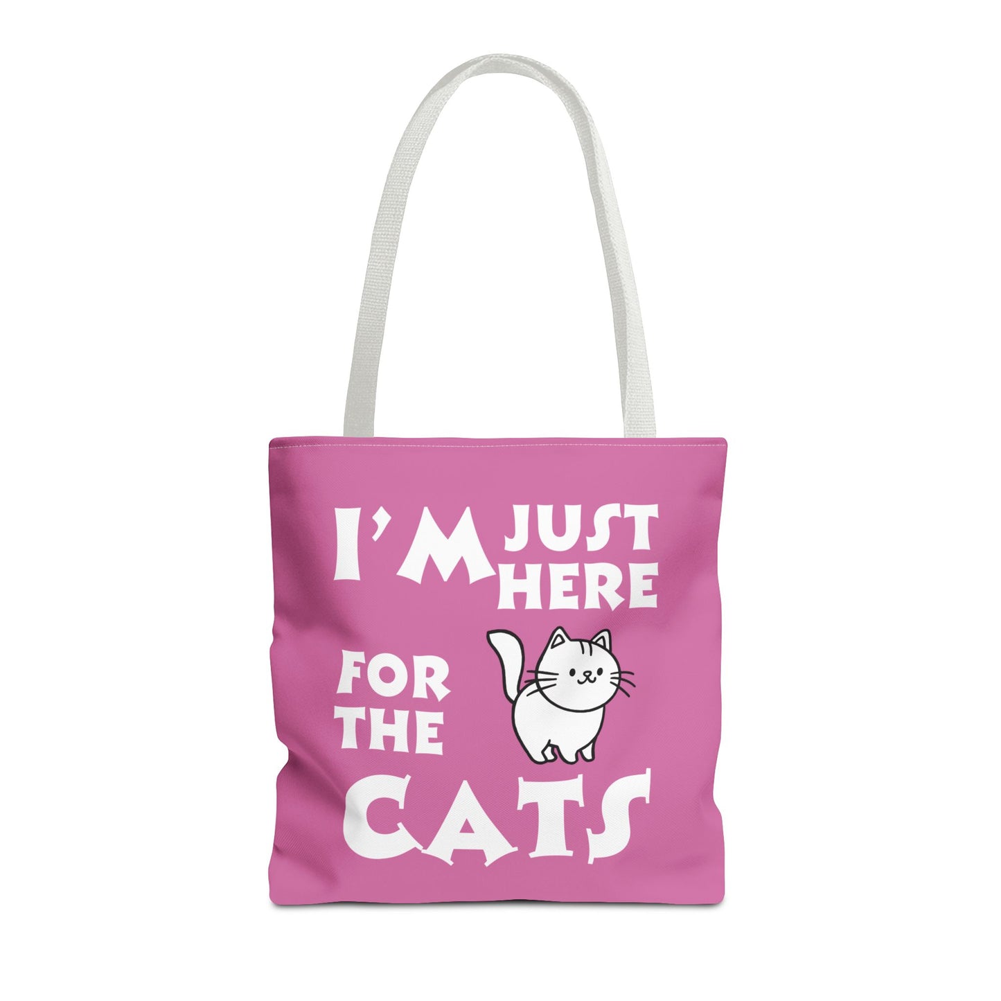 Custom-Printed Tote Bag - I'm Just Here for the Cats - 3 sizes