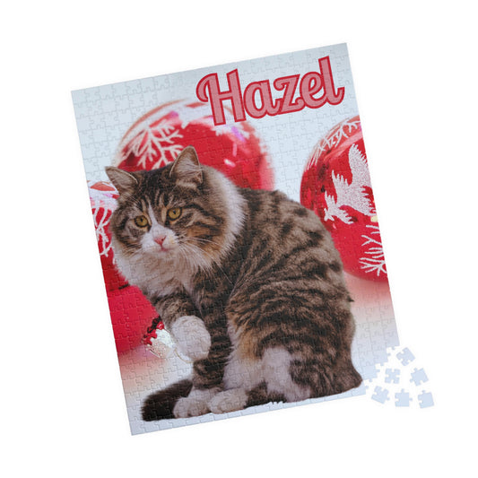 Personalised Christmas Puzzle – Custom Tabby Cat Puzzle (252, 520, 1014 Pieces)