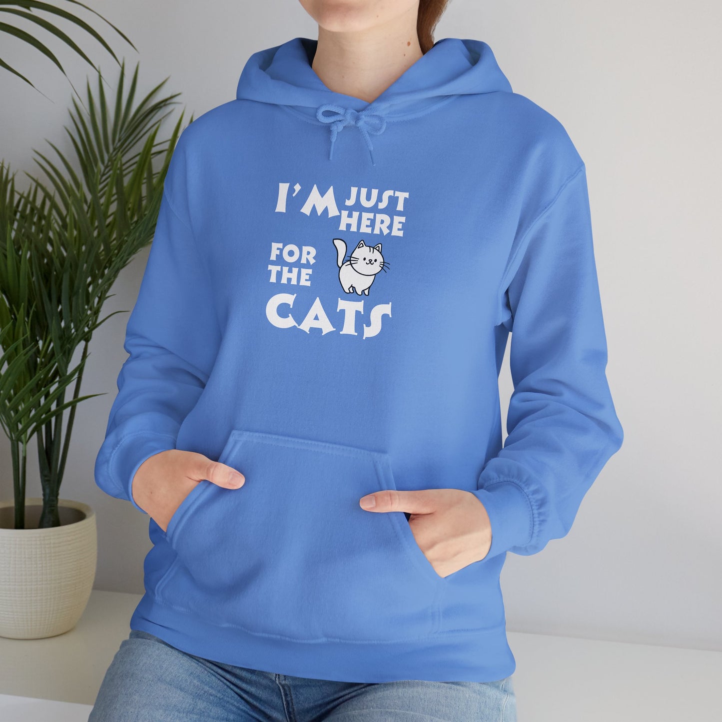 Unisex Heavy Blend™ Hooded Sweatshirt - I'm Just Here for the Cats