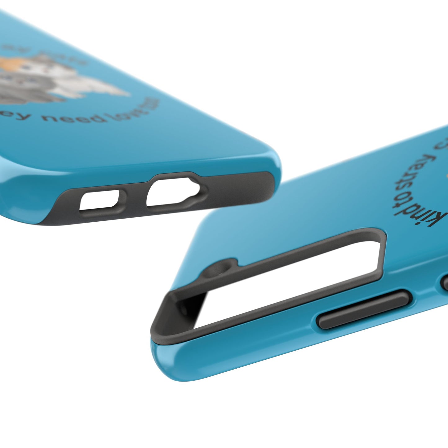 Blue Be Kind to Stray Cats Printed Phone Case - Impact-Resistant TPU & Polycarbonate