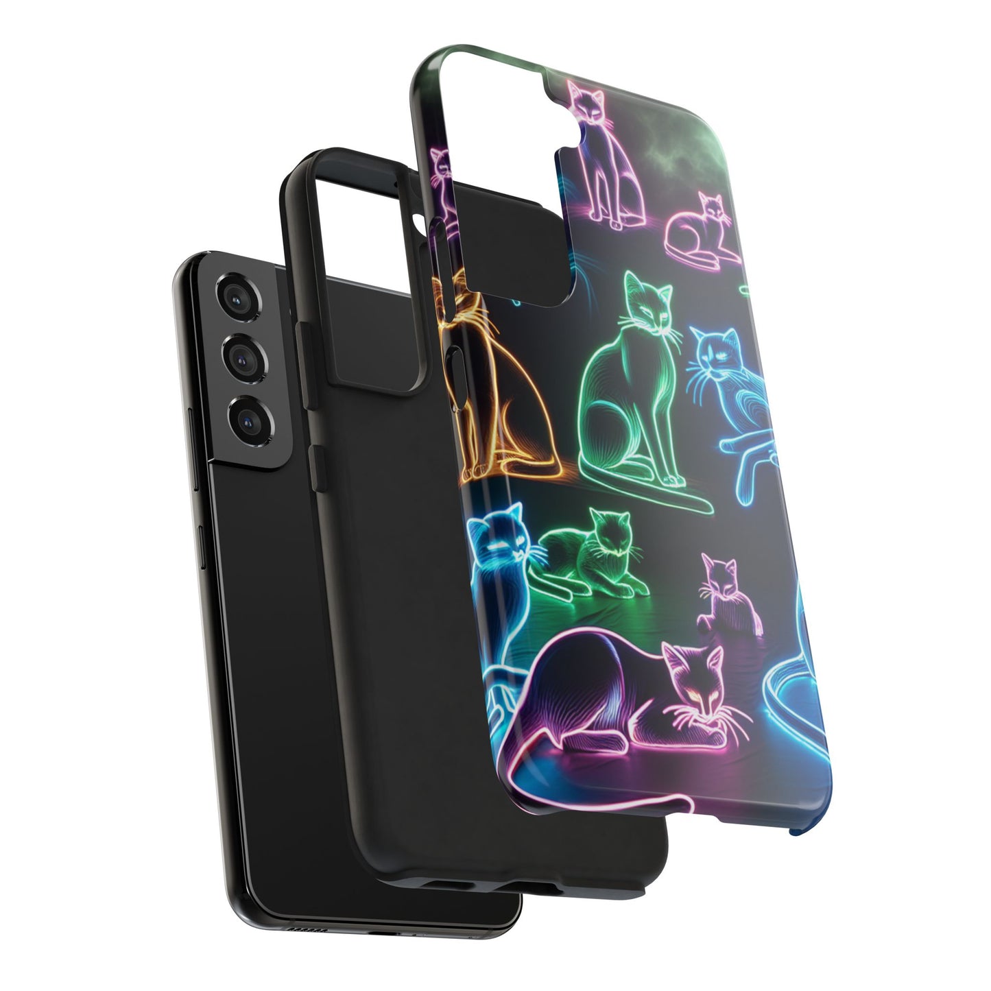 Neon Cats printed Phone Case