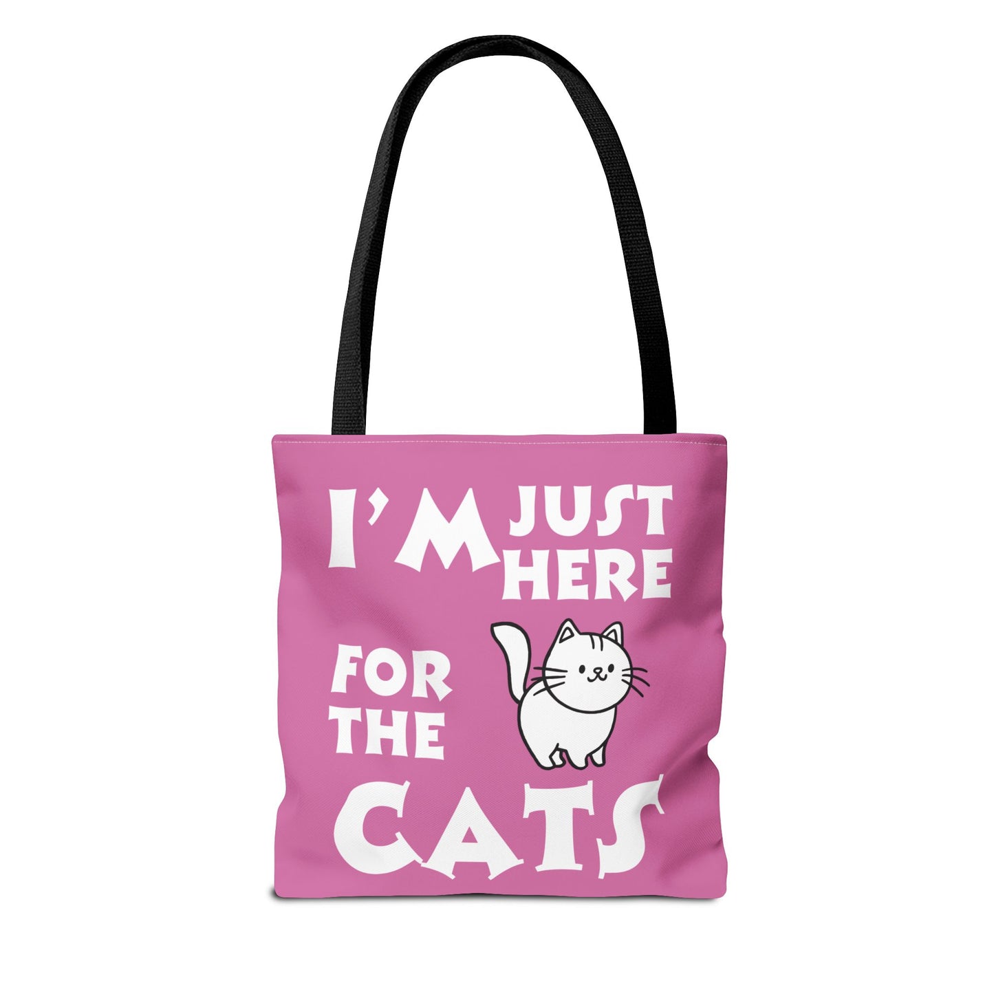 Custom-Printed Tote Bag - I'm Just Here for the Cats - 3 sizes