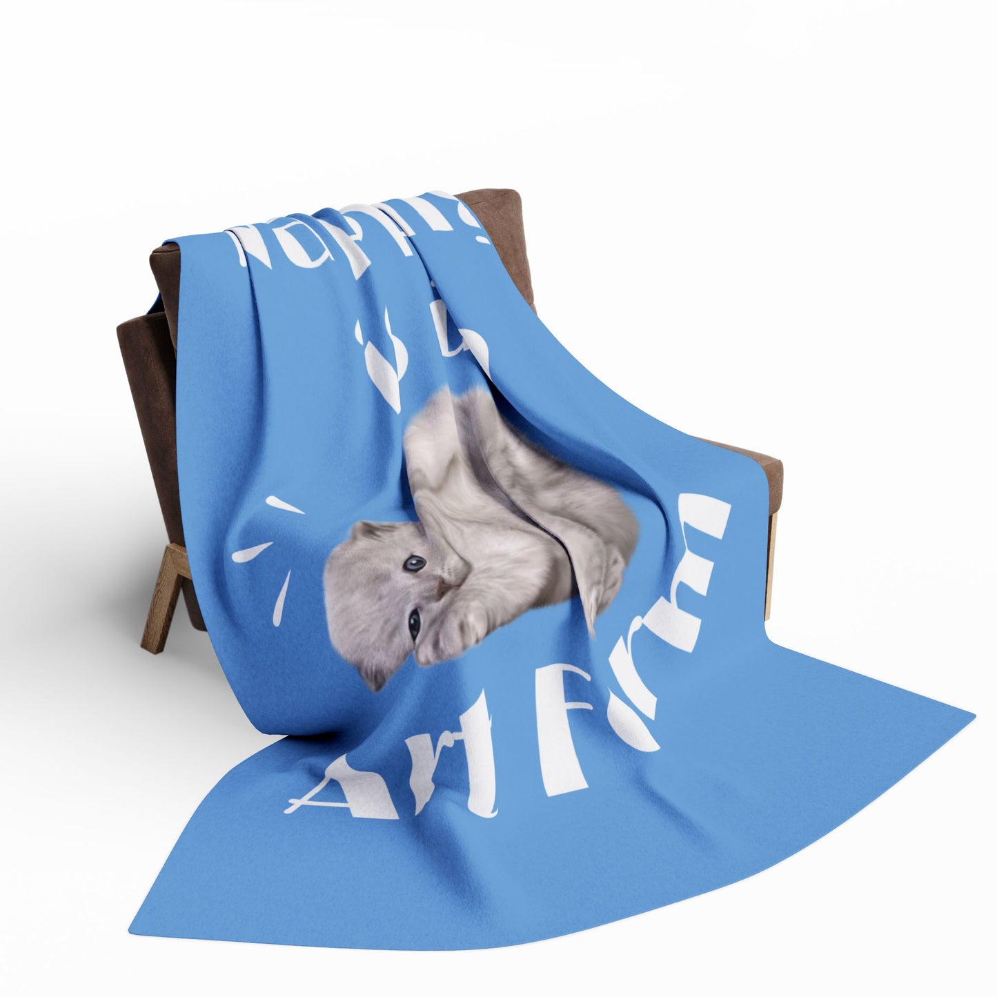 Blue Arctic Fleece Blanket - Napping is an Art Form print