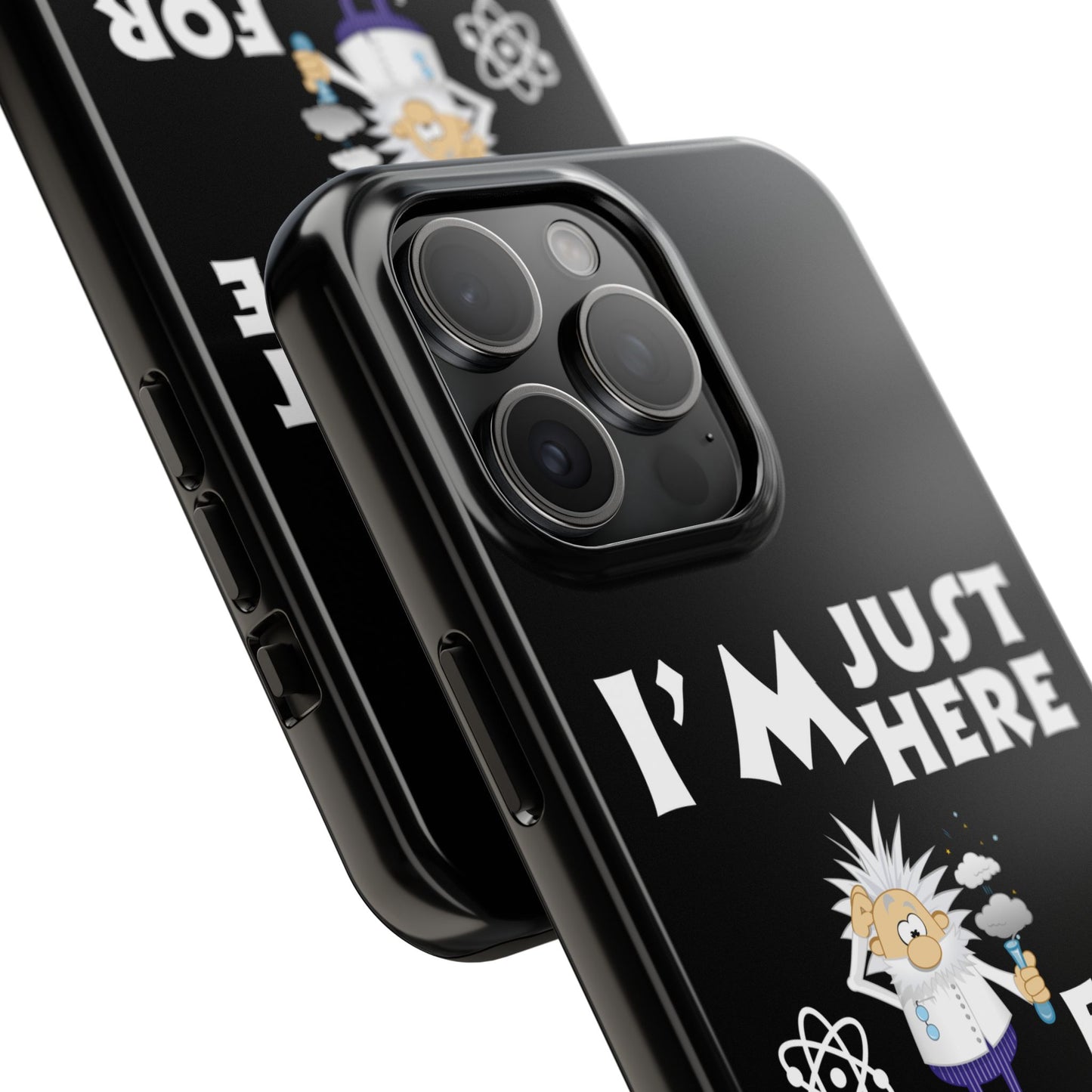 I'm Just Here for the Memes Printed Phone Case in Black - Impact-Resistant & Wireless Charging Support