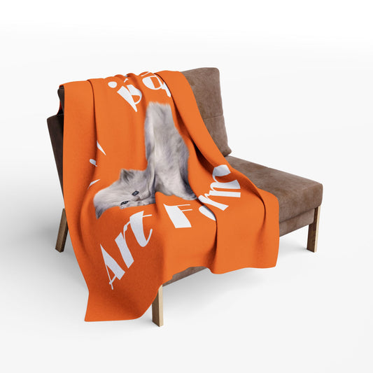 Orange Arctic Fleece Blanket - Napping is an Art Form print