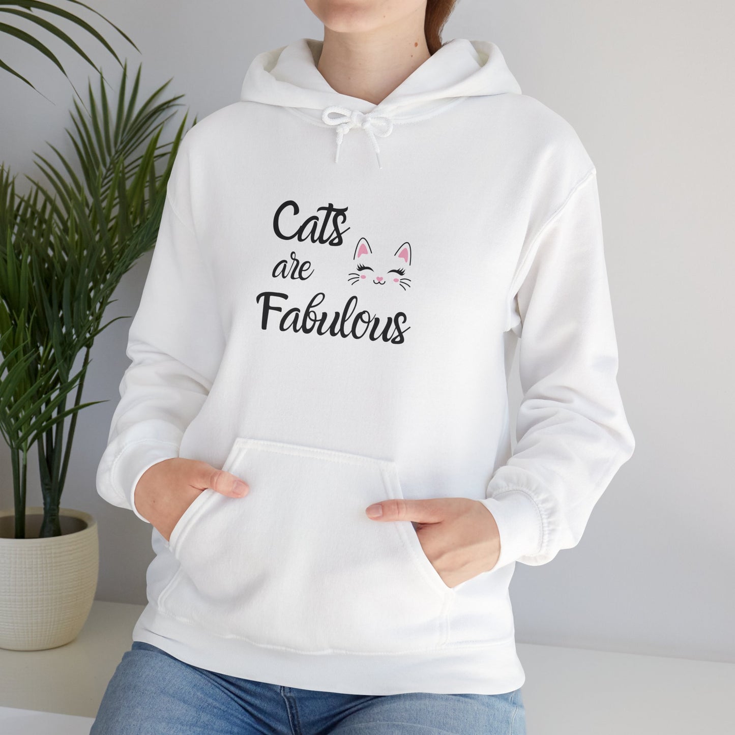 Unisex Heavy Blend™ Hooded Sweatshirt - Cats are Fabulous print