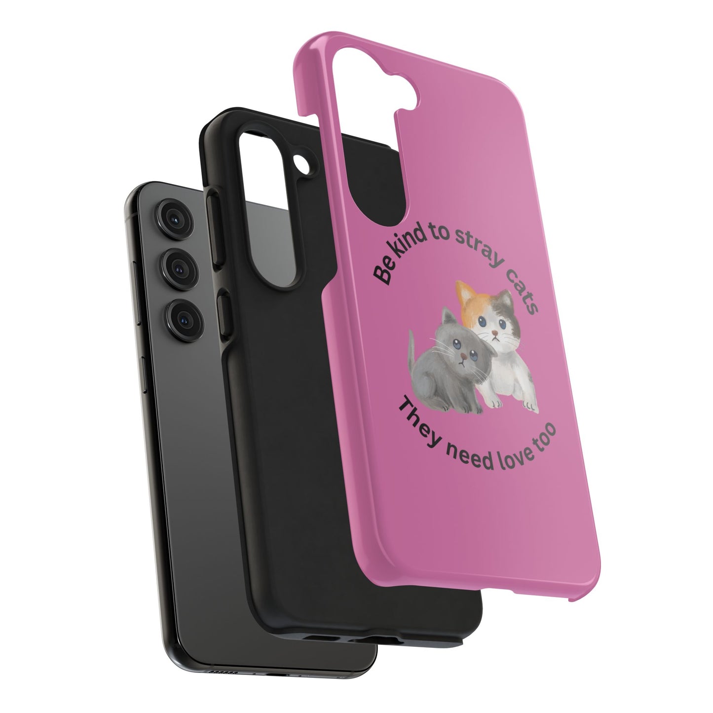 Pink Be Kind to Stray Cats Printed Phone Case