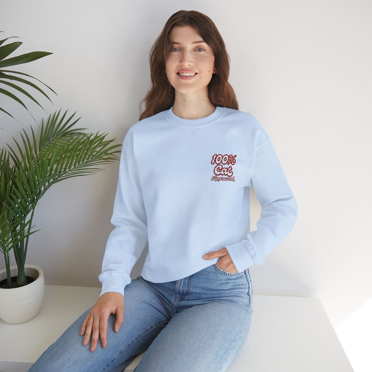 Embroidered Unisex Heavy Blend Crewneck Sweatshirt - 100% Cat Approved