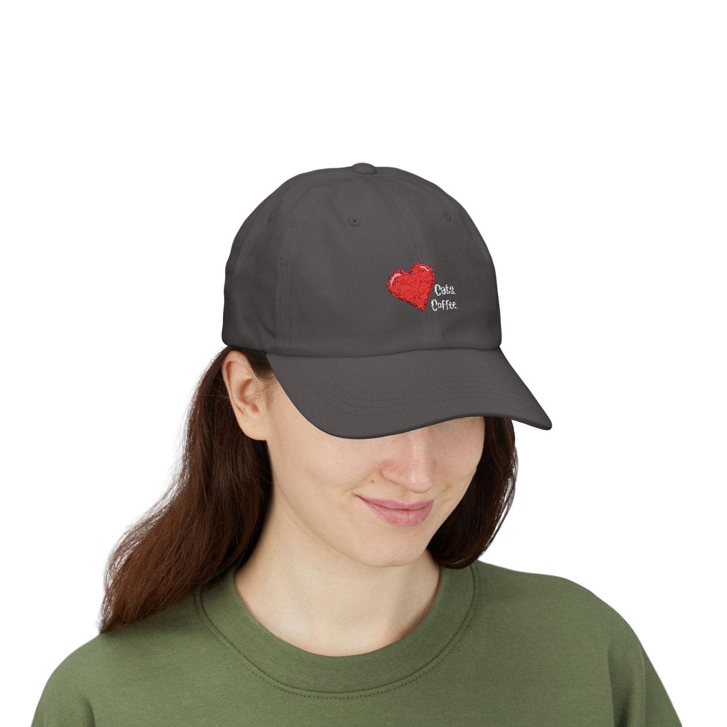 Embroidered Classic Dad Cap – Heart Cats Heart Coffee