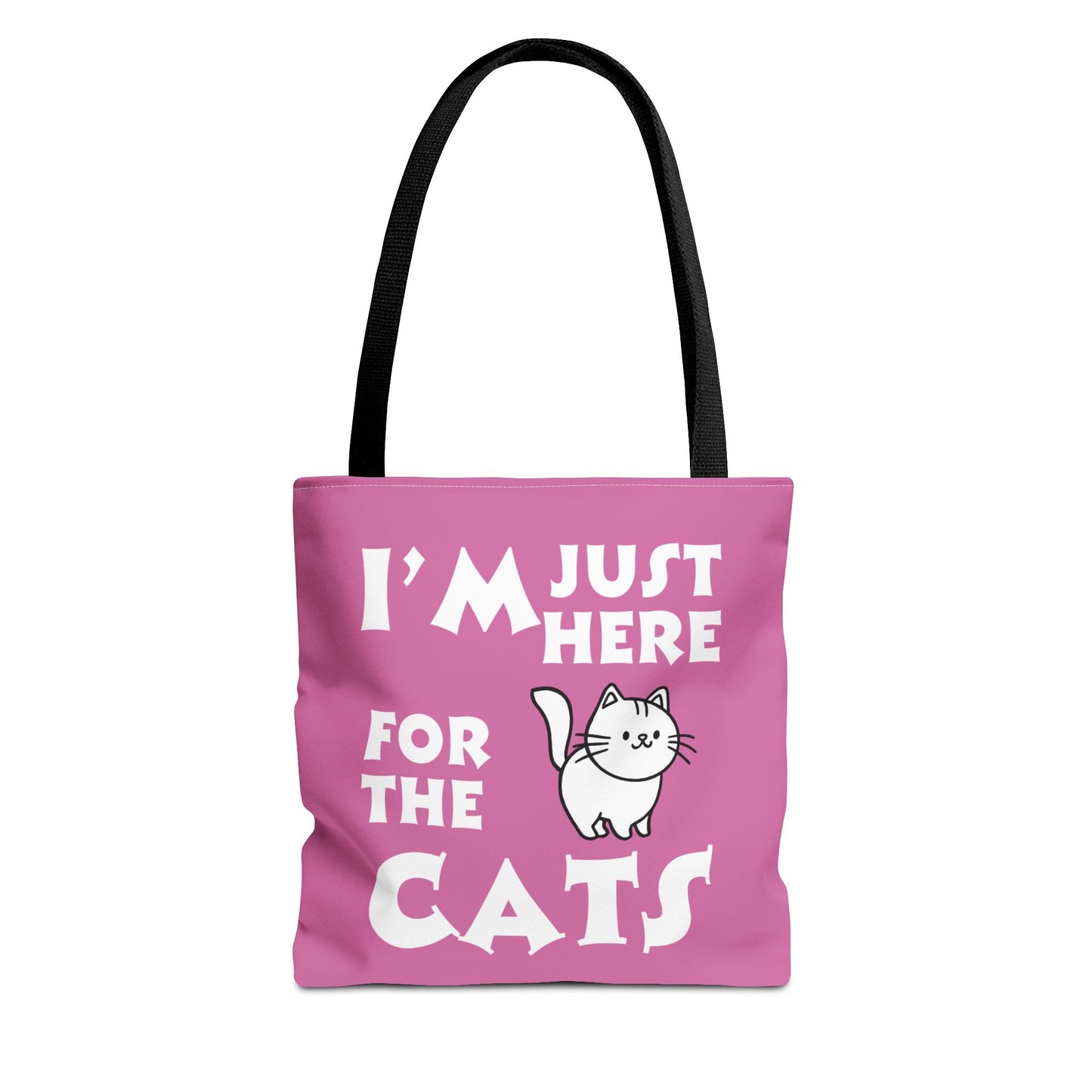 Custom-Printed Tote Bag - I'm Just Here for the Cats - 3 sizes