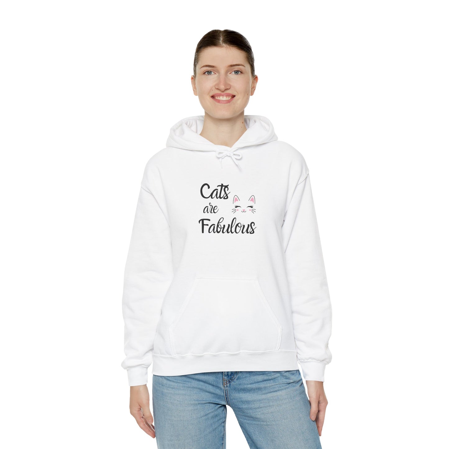 Unisex Heavy Blend™ Hooded Sweatshirt - Cats are Fabulous print