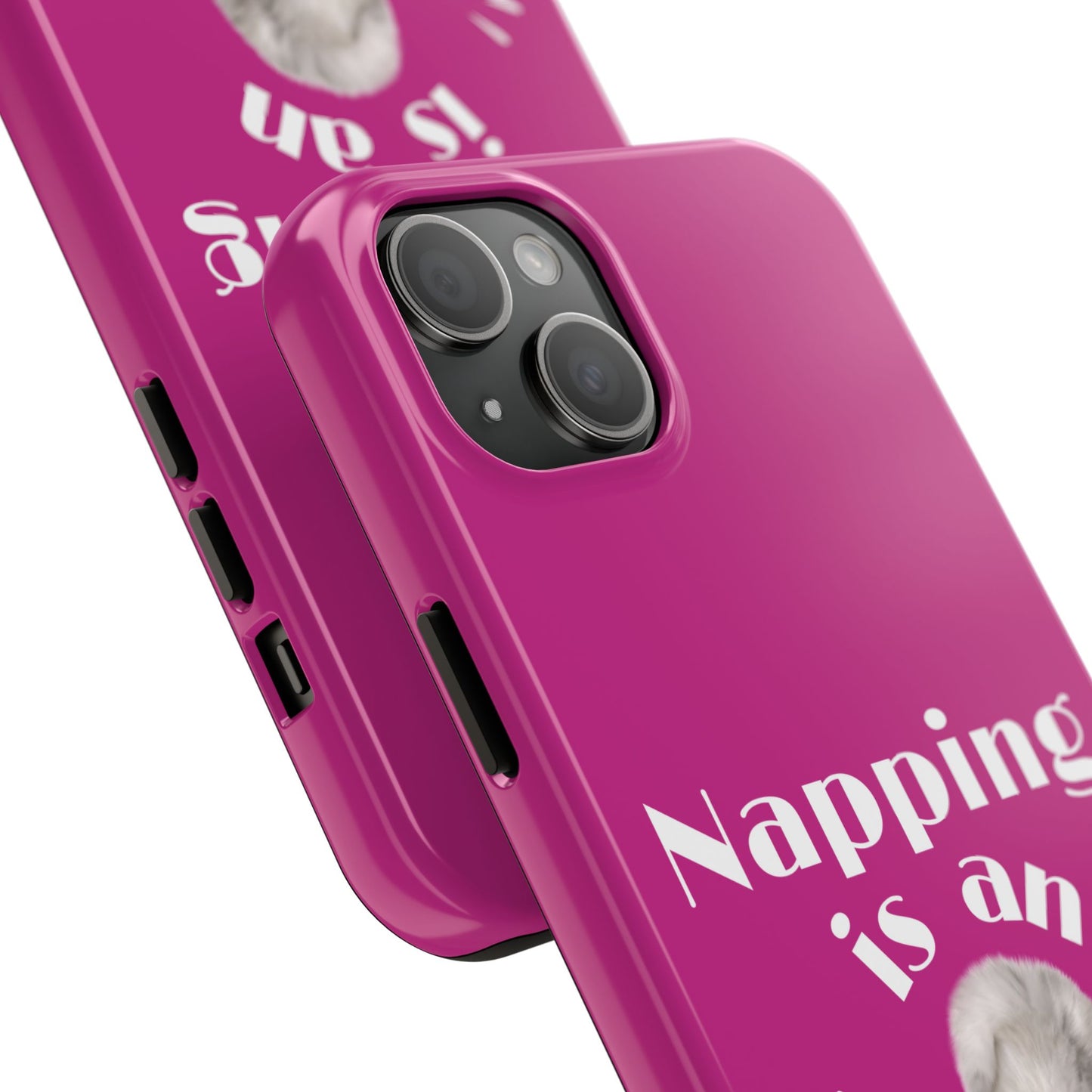 Napping Is An Art Form Printed Phone Case in Pink - Impact-Resistant with Wireless Charging Support