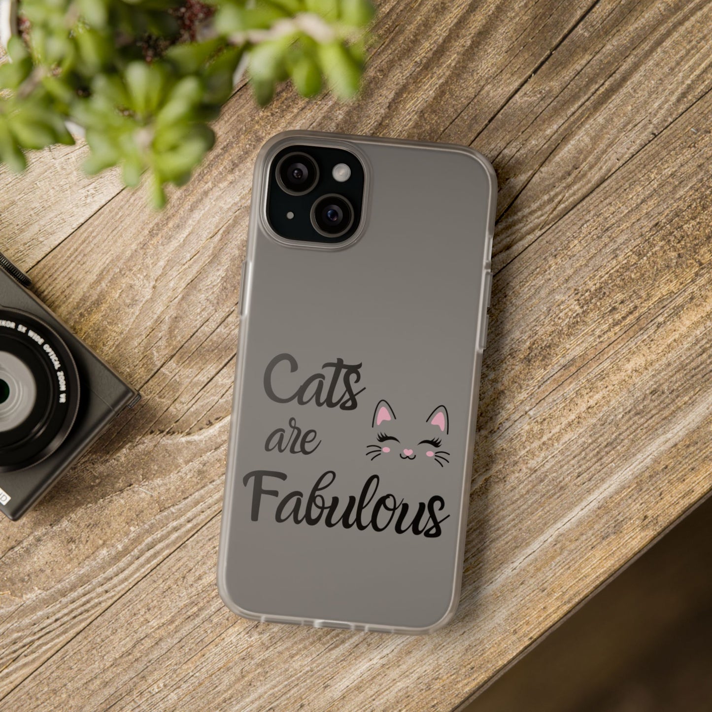 Flexi Phone Case with Cats are Fabulous print