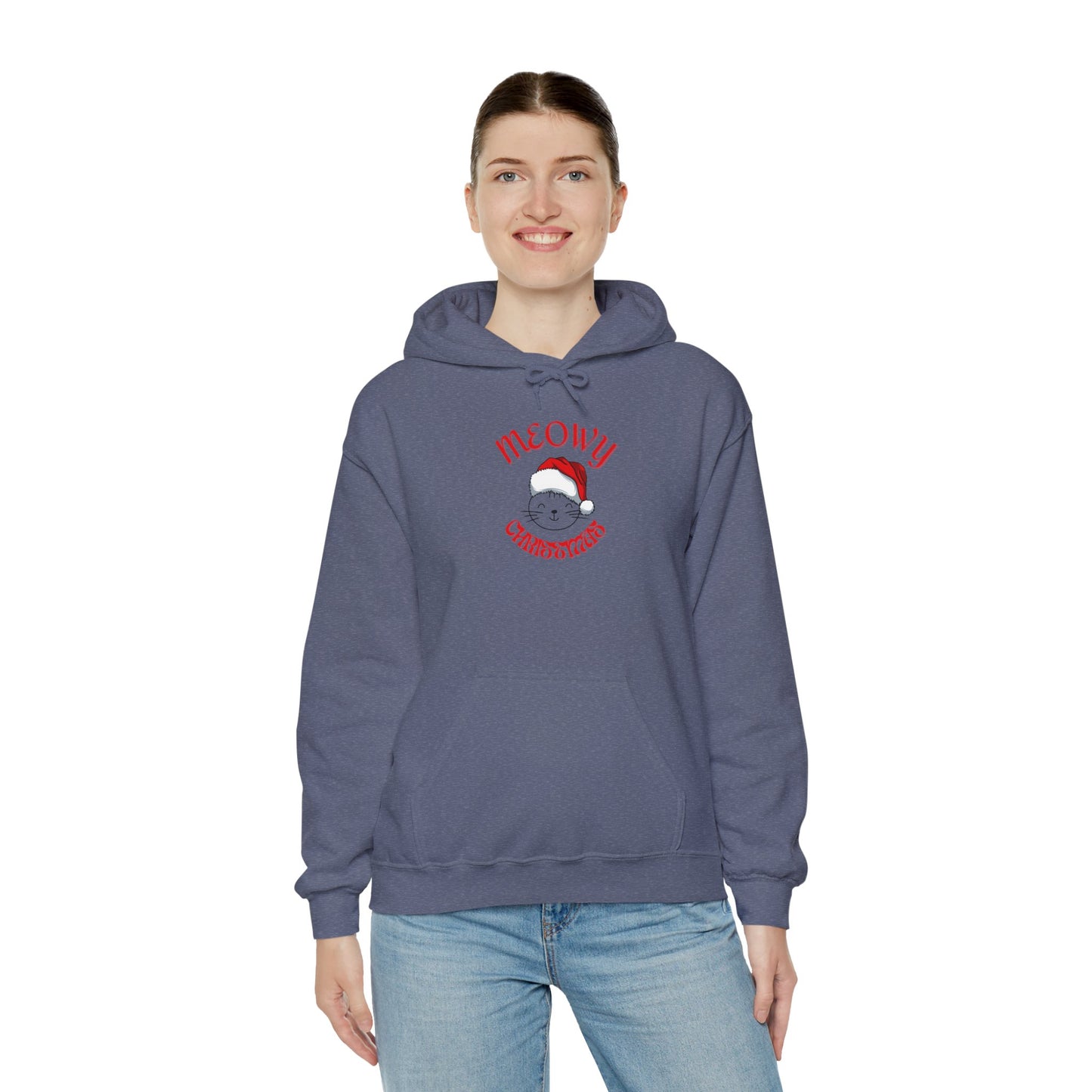 Unisex Heavy Blend™ Hooded Sweatshirt - Meowy Christmas