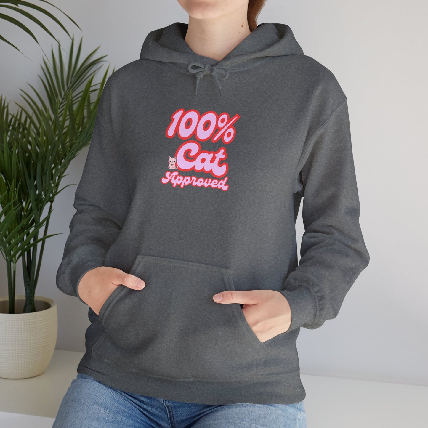 Unisex Heavy Blend Hooded Sweatshirt - 100% Cat Approved print