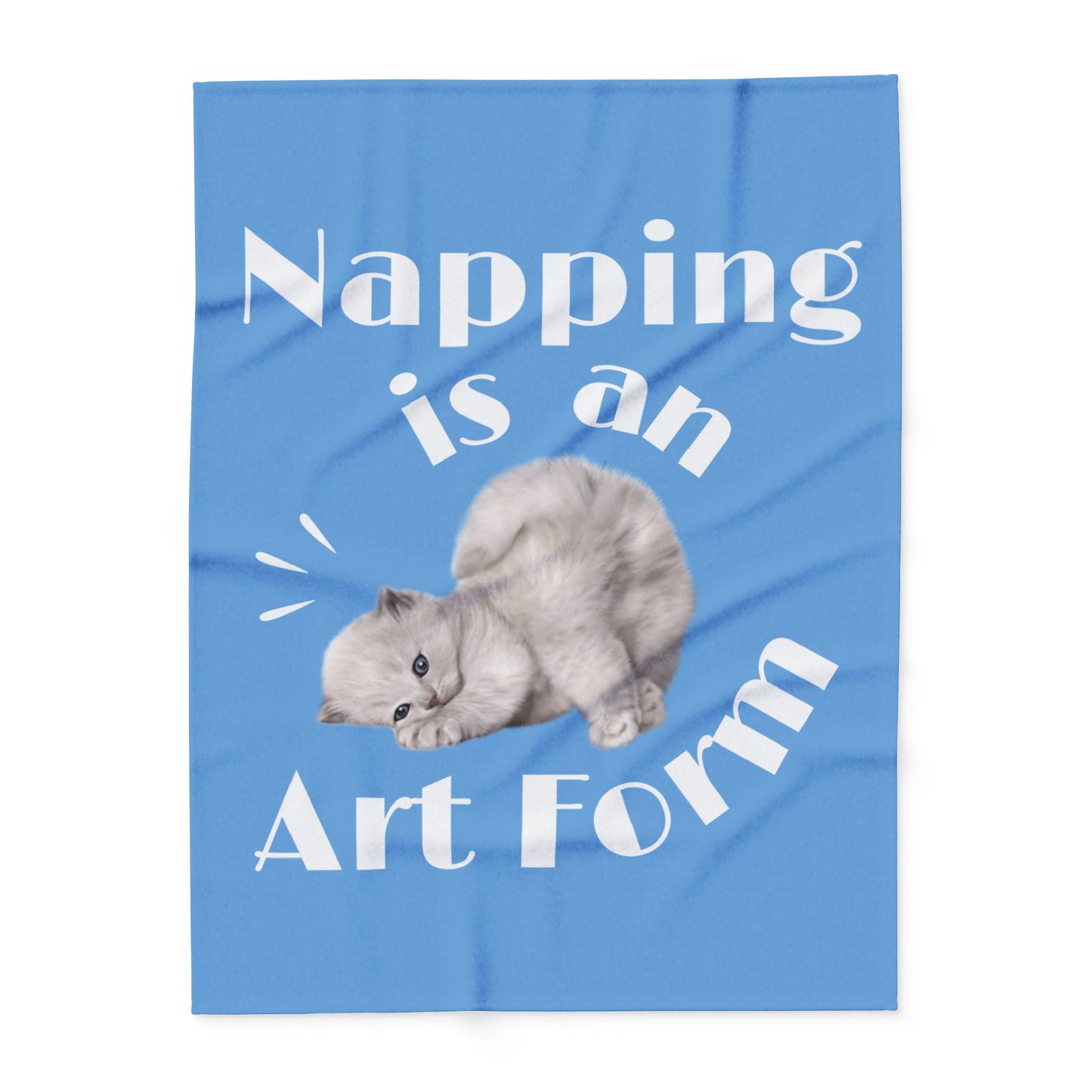 Blue Arctic Fleece Blanket - Napping is an Art Form print