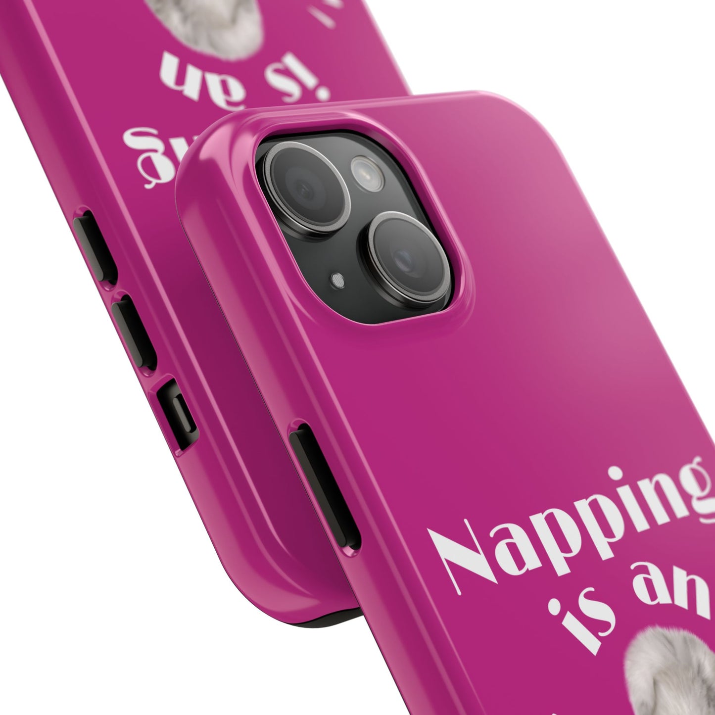 Napping Is An Art Form Printed Phone Case in Pink - Impact-Resistant with Wireless Charging Support