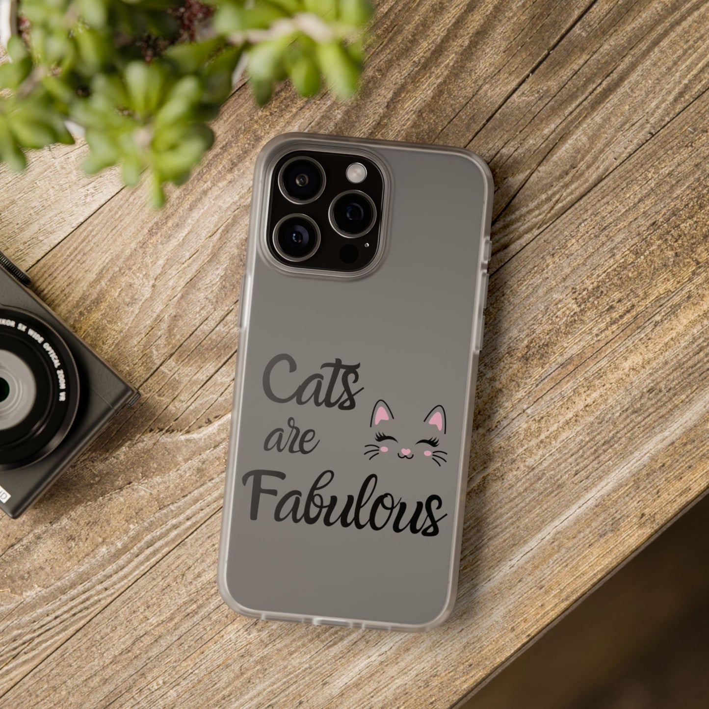 Flexi Phone Case with Cats are Fabulous print