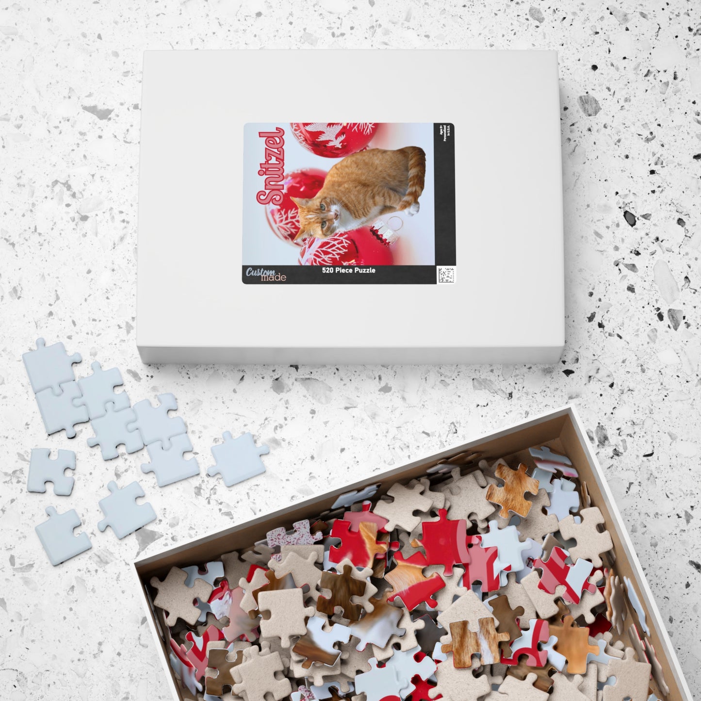 Personalised Christmas Puzzle – Custom Ginger Cat Puzzle (252, 520, 1014 Pieces)