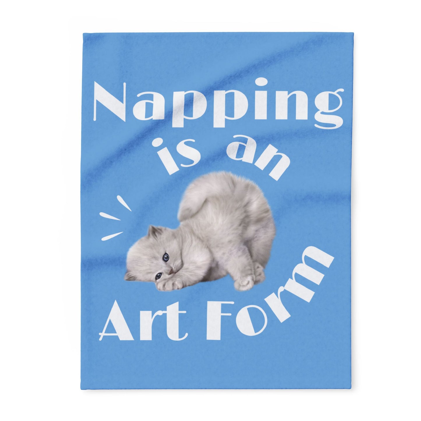 Blue Arctic Fleece Blanket - Napping is an Art Form print