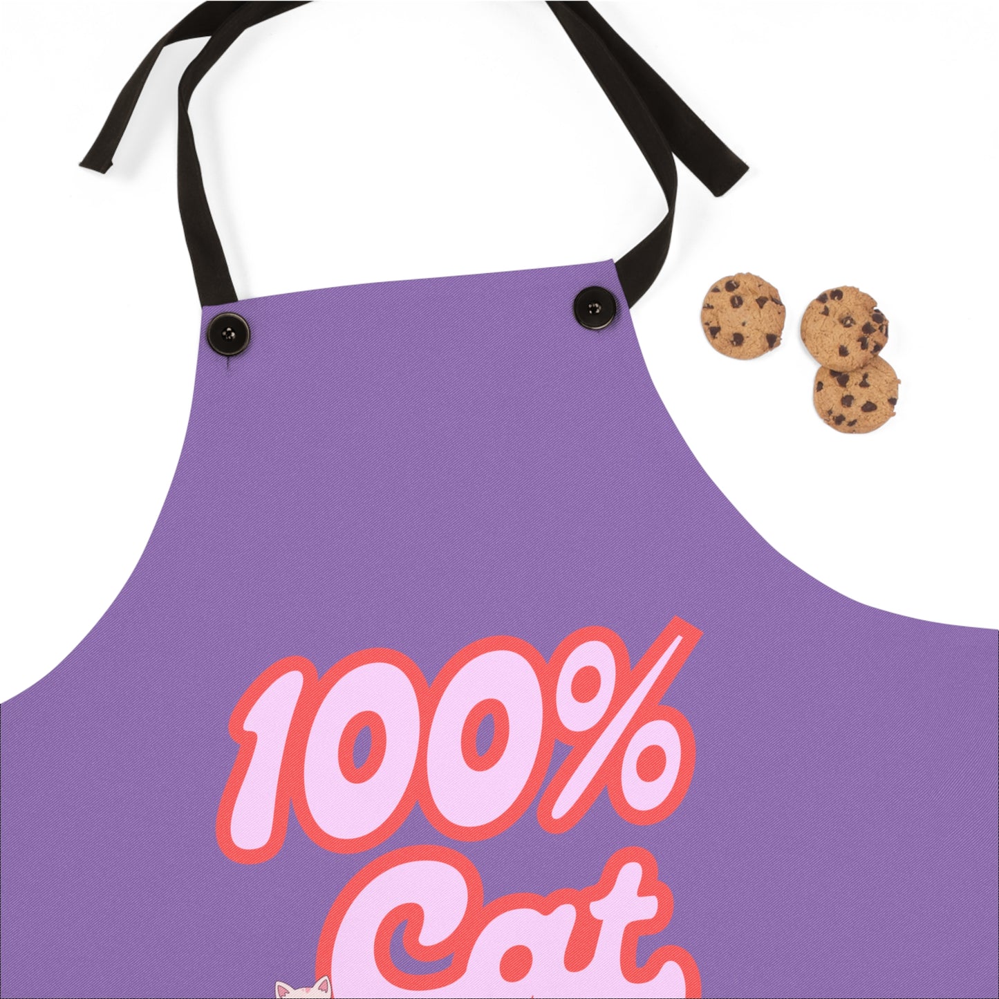 100% Cat Approved Purple Apron - Lightweight & Stylish Cooking Accessory