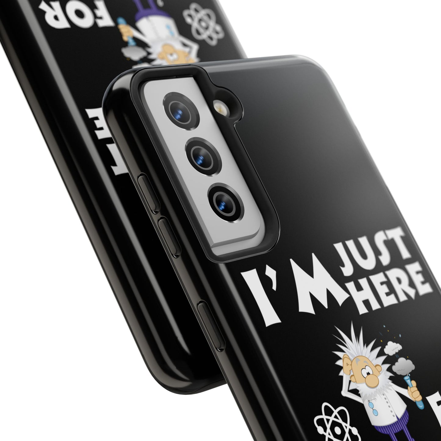 I'm Just Here for the Memes Printed Phone Case in Black - Impact-Resistant & Wireless Charging Support