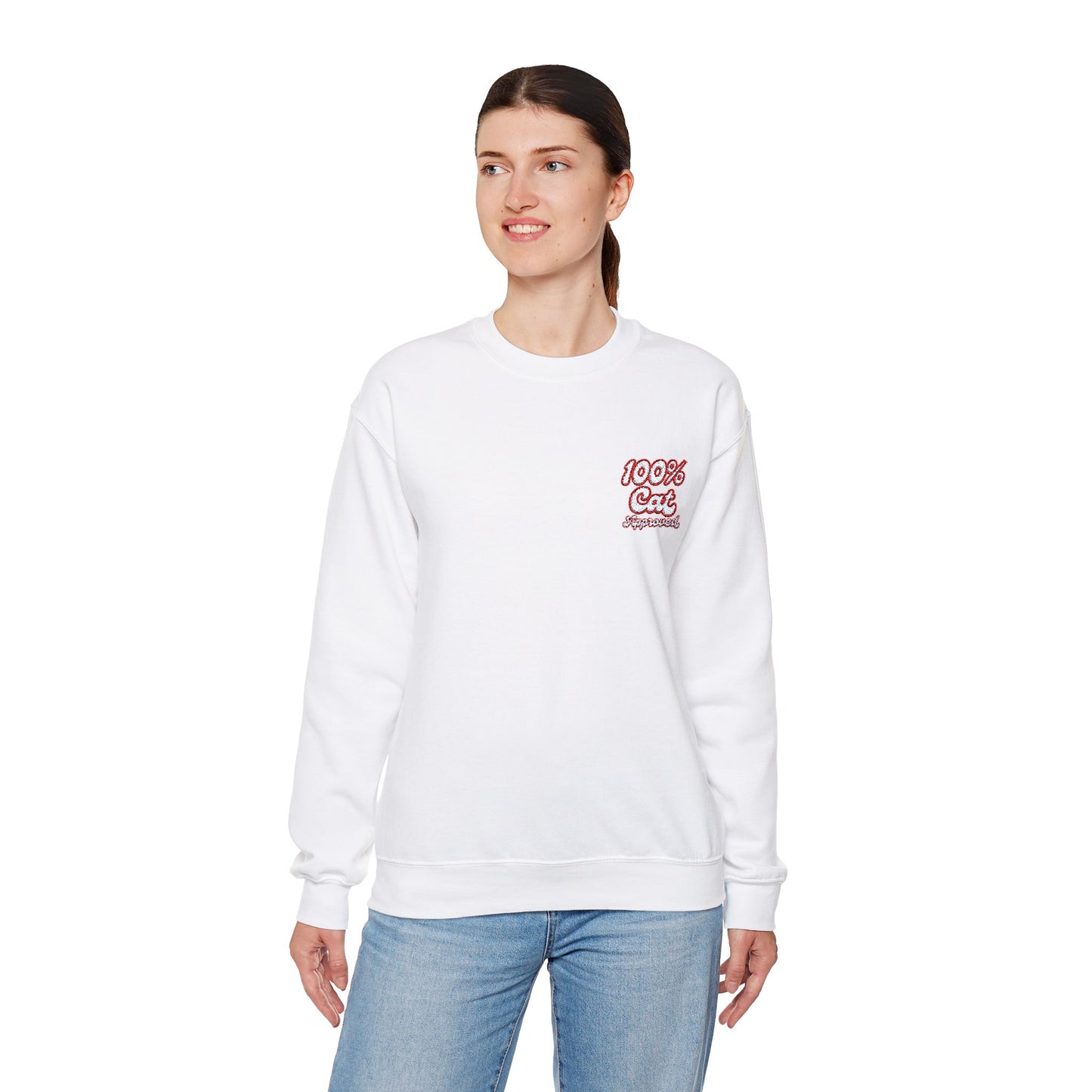 Embroidered Unisex Heavy Blend Crewneck Sweatshirt - 100% Cat Approved